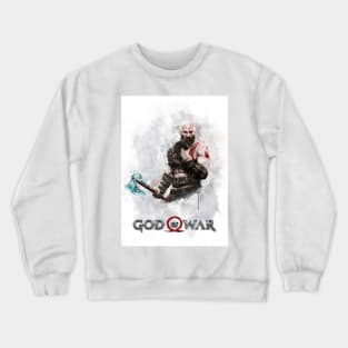 Kratos God of War watercolor Crewneck Sweatshirt